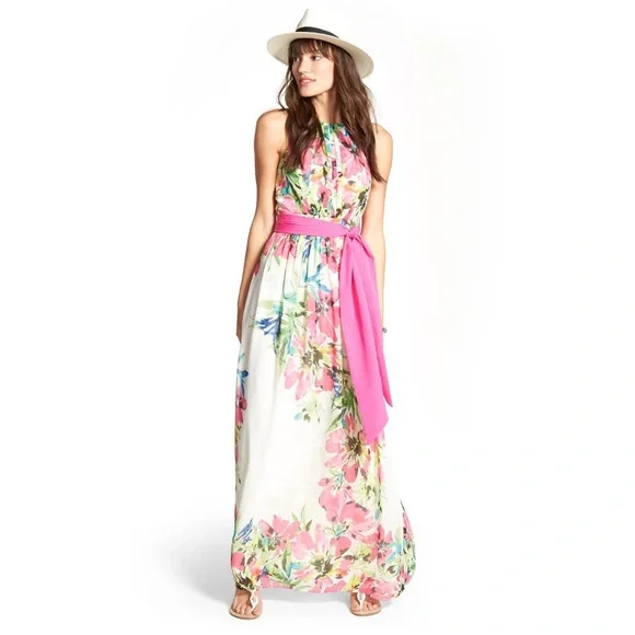 halter neck dress boho Summer Dreams Halter V-Neck Boho Chiffon Maxi Dress